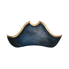 Fotobehang Hokusai The Great Wave Sailor s tricorn hat. Hand-drawn watercolor illustration. For children s games and celebrations. For stickers, invitation cards, posters and banners, packaging, and more.  © ANTONINA MASLOVA