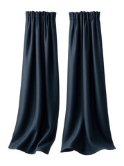 Navy blackout curtains perfect for bedrooms, blocking light for a restful sleep.