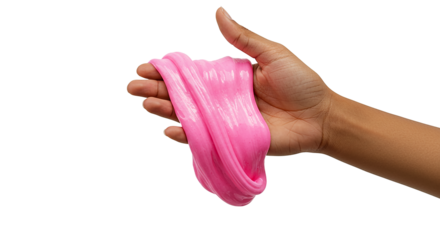 Hand Holding Pink Slime Tactile Fun and Sensory Play
