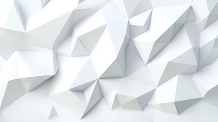 Fototapeta premium Abstract background with triangles. White low poly background with geometric crystal texture. For business presentations, abstract art, technology, innovation. 