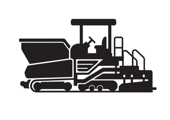 Naklejka premium Road paver truck icon, Road paver truck solid vector