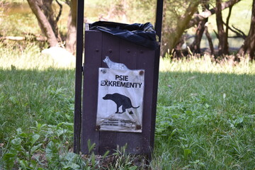 Slovakia warning sign prohibiting dog excrement 