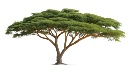 Majestic Tree with Lush Green Canopy: A solitary, sprawling tree stands tall, its vibrant green foliage creating a dense canopy, showcasing the beauty of nature's design.