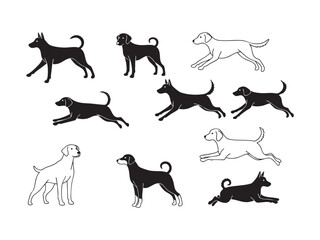  dogs icon set vector