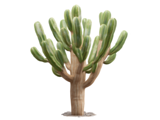 Giant Cactus of Desert: A stunning image captures the resilience and majesty of a towering cactus against the stark desert backdrop, its form shaped by the arid landscape.