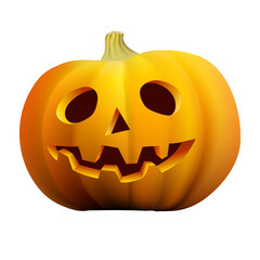 Pumpkin Jack grinning on the transparent background. Halloween pumpkin lantern spooky laughing for funny holidays.