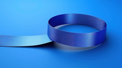 3D render of abstract background with blue paper curves, close - up, low - angle view, minimal concept
