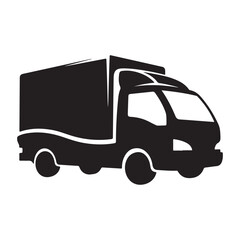 Modern delivery truck icon with clean lines representing logistics shipping and transportation services for commercial use
