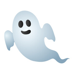 Vector illustration of scary ghost on transparent background