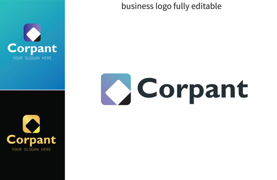 Corpant Modern Business Logo with Gradient Icon and Customizable Slogan - Powered by Adobe