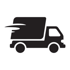 Simple clean delivery truck icon representing logistics shipping and transportation services for modern businesses