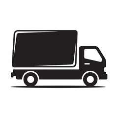 Simple modern flat design icon of a delivery truck perfect for logistics shipping and transportation services