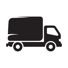 Modern delivery truck icon with wheels representing logistics shipping and transportation services for businesses and e commerce