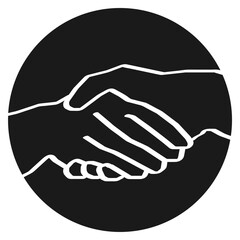 Business Partnership Handshake Circle Icon
