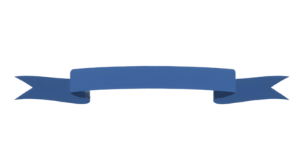 Ribbon banner, curve badge, label, title box, clip art, png isolated on transparent background. A blue ribbon banner with pointed ends, isolated on a white background.