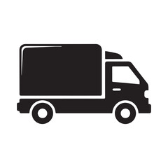 Modern delivery truck icon with wheels windows and cargo area suitable for logistics and transportation services