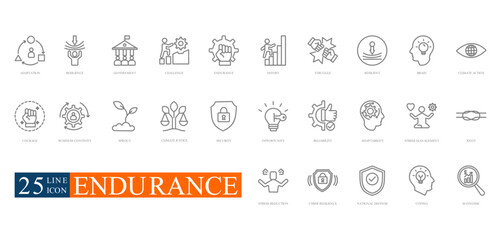 endurance outline icon sheet