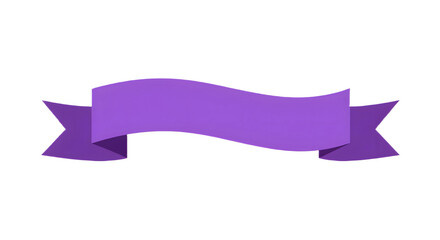 Ribbon banner, curve badge, label, title box, clip art, png isolated on transparent background. A simple, purple ribbon banner isolated against a white background.
