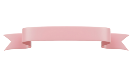 Ribbon banner, curve badge, label, title box, clip art, png isolated on transparent background. A simple, elegant, light pink ribbon banner isolated on white.