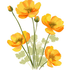 Obraz premium set of yellow flowers paint