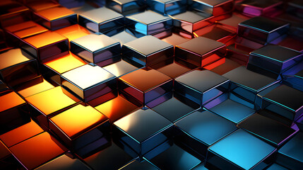 Colorful hexagonal patterns create a vibrant abstract design in a modern digital artwork