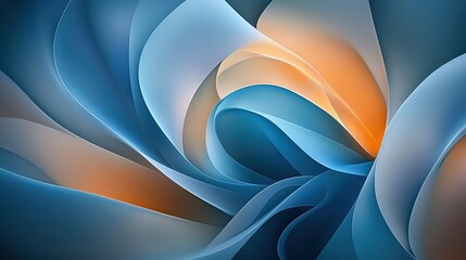 Abstract blue and brown background with wavy lines, fluid shapes and dynamic gradient, elegant design element
