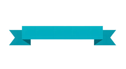 Ribbon banner, curve badge, label, title box, clip art, png isolated on transparent background. A simple, turquoise banner with a blank space for text or a message.