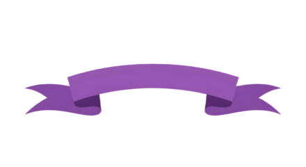 Ribbon banner, curve badge, label, title box, clip art, png isolated on transparent background. A simple, purple ribbon banner, ideal for design elements and announcements.