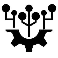 Data processing  glyph style vector illustration