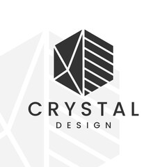 Crystal Logo Design. Minimalist and Modern. Vector illustration