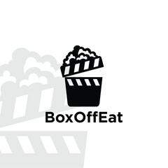 Popcorn Cinema Logo Design. Minimalist and Modern. Vector illustration