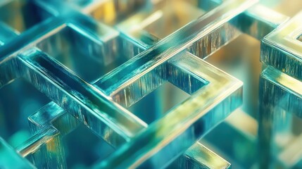 Abstract arrangement of geometric interlocking shapes