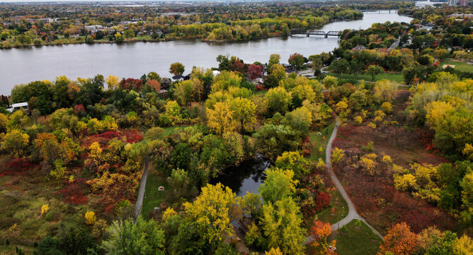 Canadian autumn in Laval, Quebec