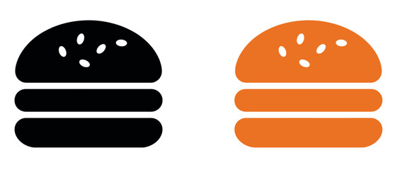 Simple silhouette of a classic hamburger with sesame seed bun — perfect vector illustration for food, restaurant, and fast-food design concepts.