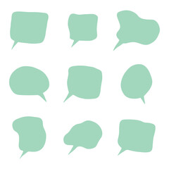 Set of hand drawn speech bubble Blank empty message box Textbox frame for banners, price tags, stickers, design