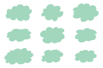 Set of hand drawn speech bubble Blank empty message box Textbox frame for banners, price tags, stickers, design