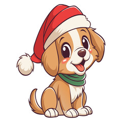 Happy Christmas Puppy Vector Art for Holiday Season