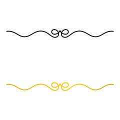Minimal loop ornament divider – Elegant black and gold line with smooth curves, perfect for cards, branding, and decorative design accents.