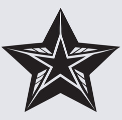 silver star icon silhouette vector art illustration, silver star on black background