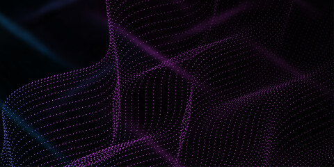 Line Wave Black And White Gravity. Abstract 3d illustration of water surface. Grid background black.
Futuristic vector sci-fi circle portal in space. 3D black ai tunnel with dots and lines. 