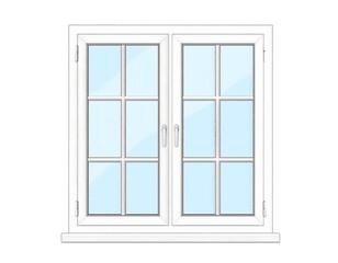 White double-hung window illustration