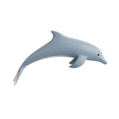 Light Blue Dolphin Leaping Gracefully Out of the Water Against a Transparent Background