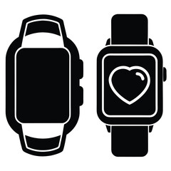 Two Smartwatches Representing Technology and Health Monitoring with Heart Rate