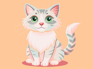 Obraz premium vector illustration with a portrait of a cat. pet.