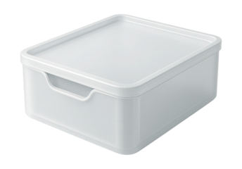 Moisture-resistant plastic drawer for organizing bathroom toiletries in a vanity cabinet.
