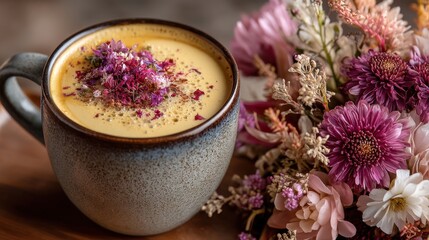 Culinary Innovation Trend: Ceramic cup displayed in fusion kitchen with creative plating  
