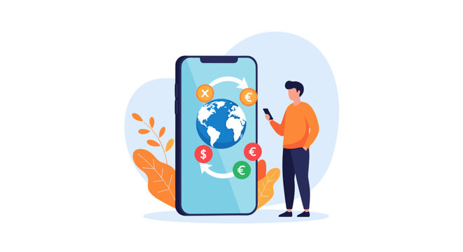 Online money transfer and currency exchange service via a mobile application.