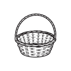 Empty basket vector illustration