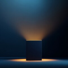 A black box with a light shining on it