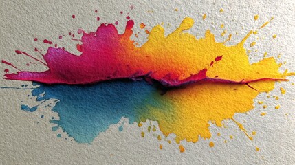 Abstract watercolor paint splash creating a colorful gradient
